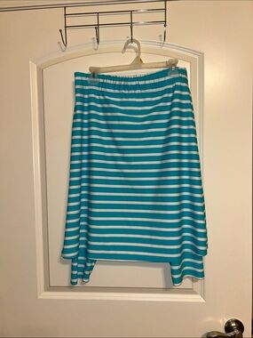 Blue and White Striped Women’s Skirt